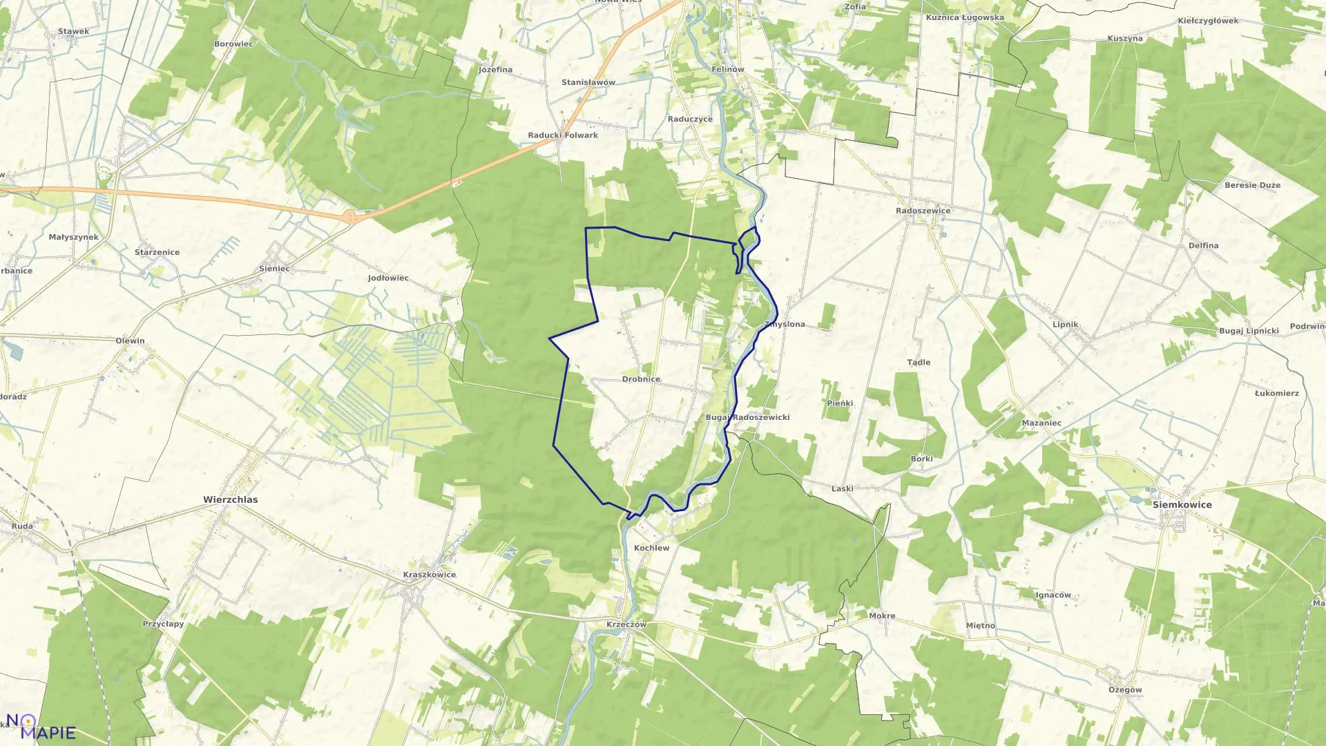 Mapa obrębu DROBNICE gmina Osjaków