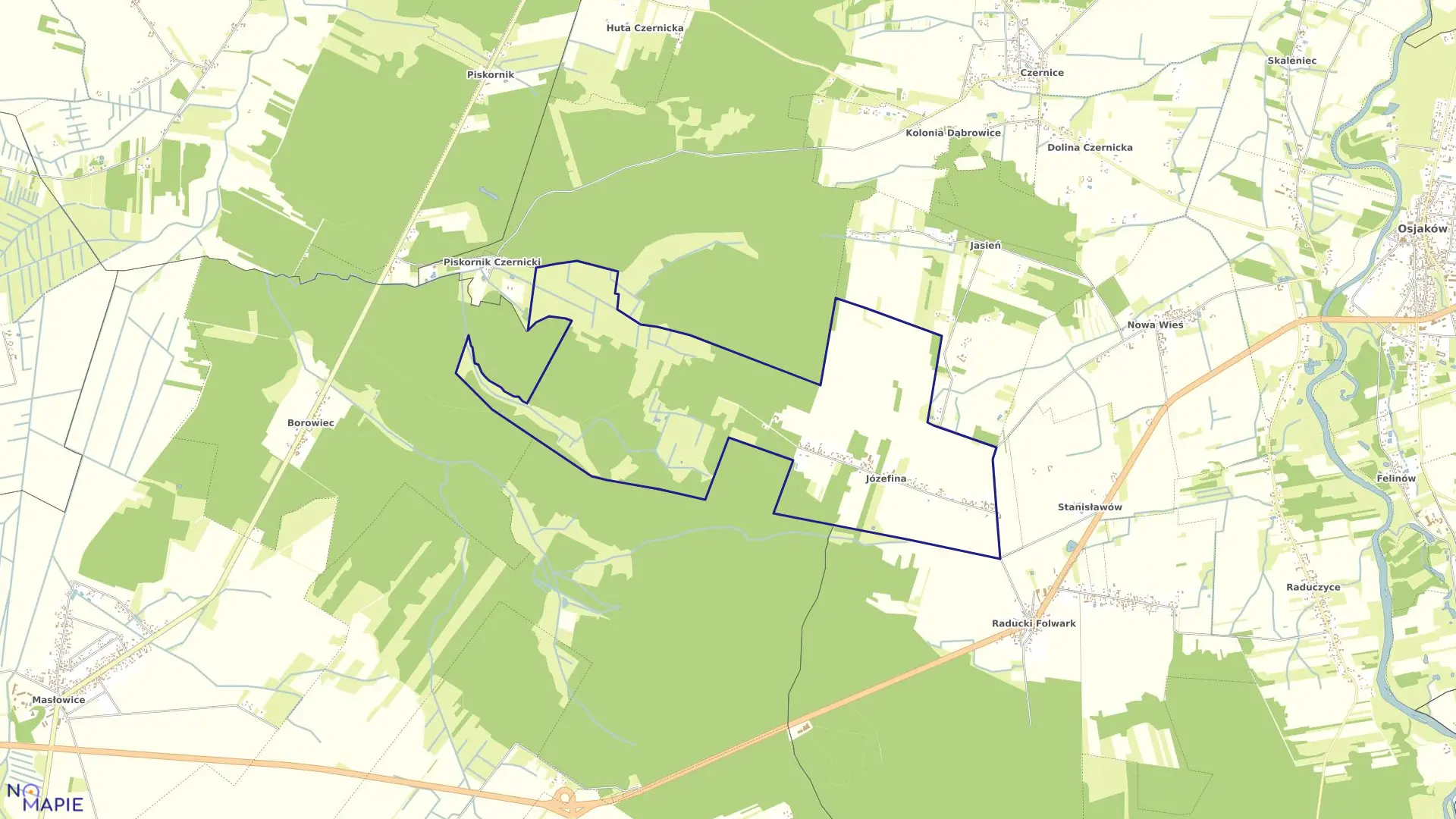 Mapa obrębu JÓZEFINA gmina Osjaków